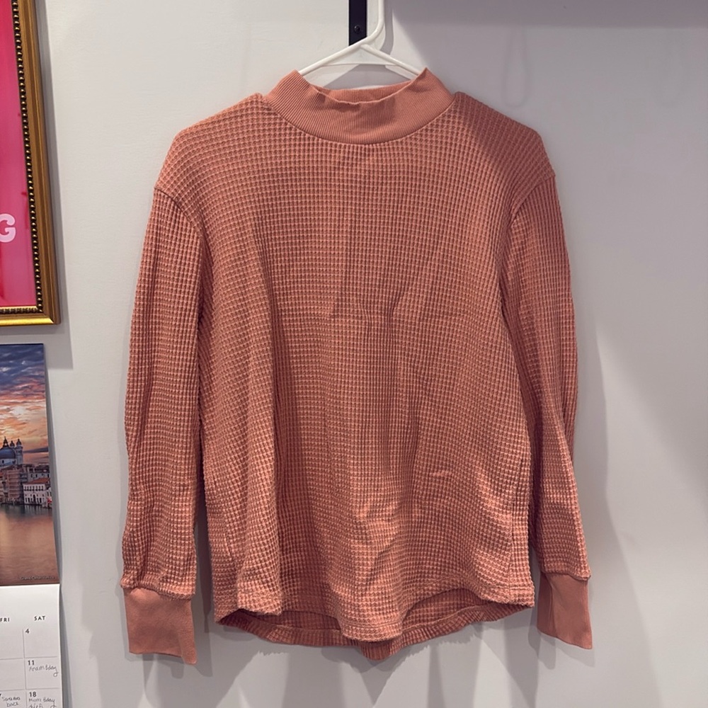 Madewell salmon waffle sweater